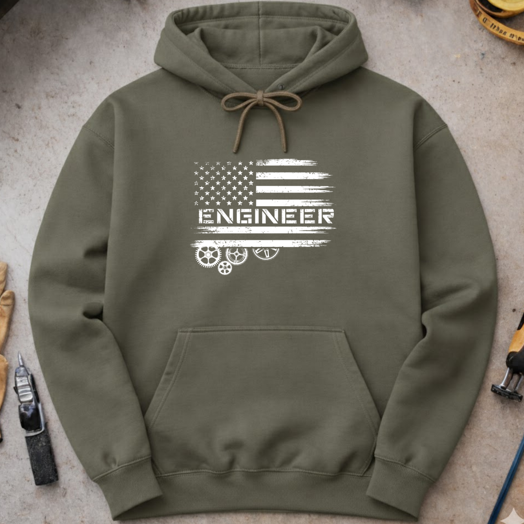 Engineer US Flag 2 Hoodie