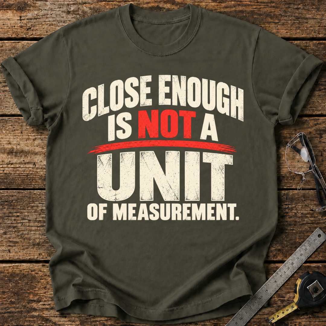Close Enough Is Not a Unit of Measurement T-shirt