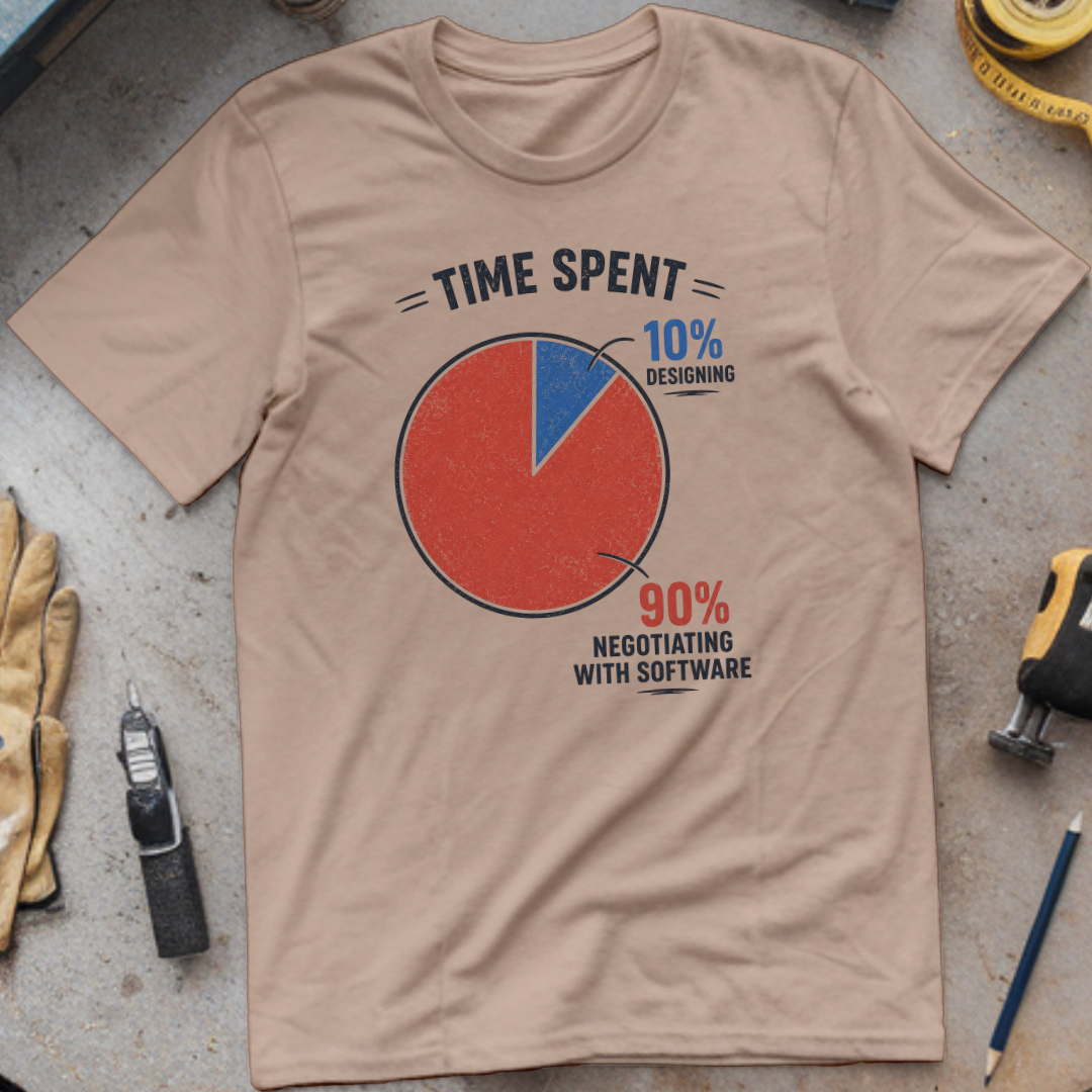 10% Designing, 90% Negotiating with Software T-shirt