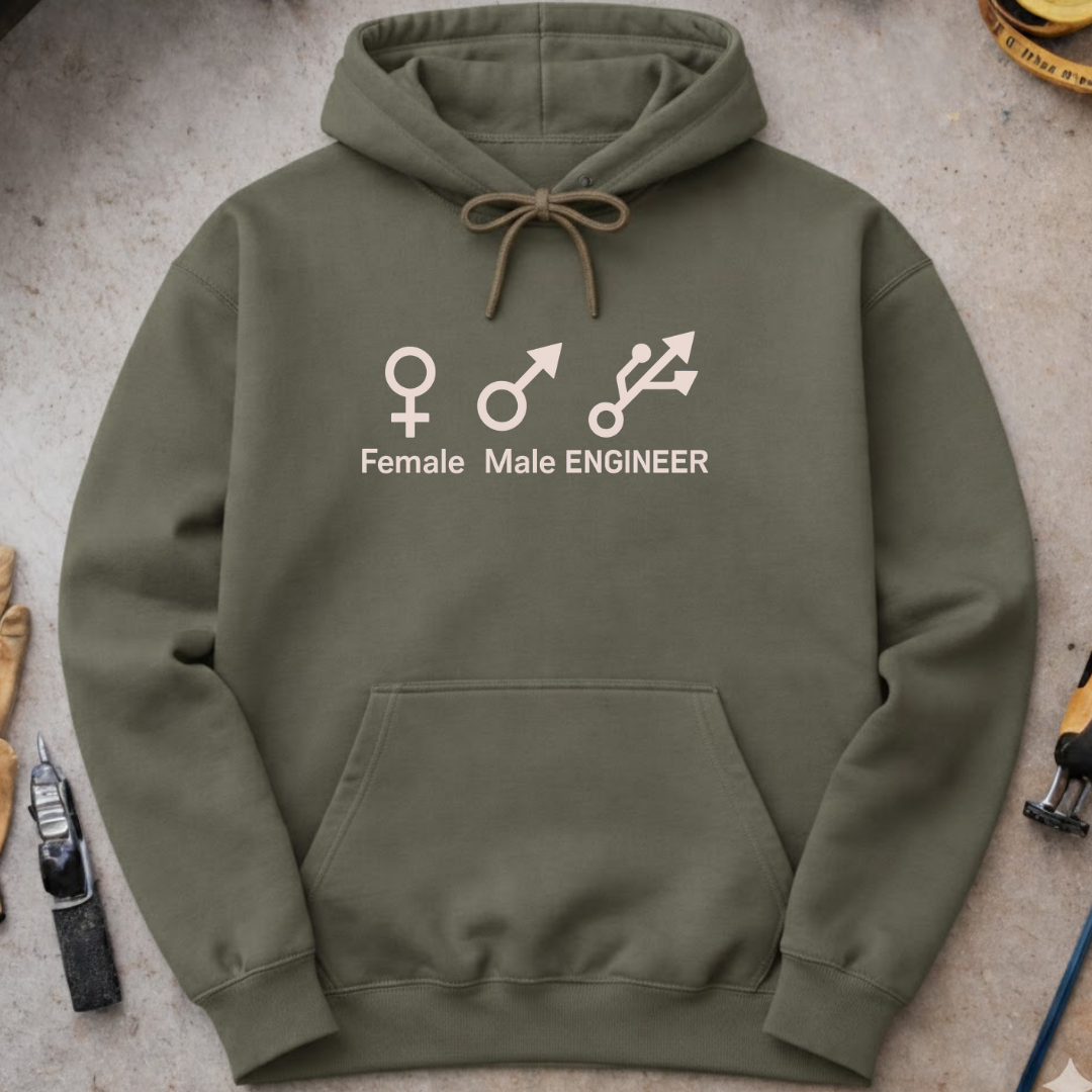 Male. Female. Engineer. Hoodie