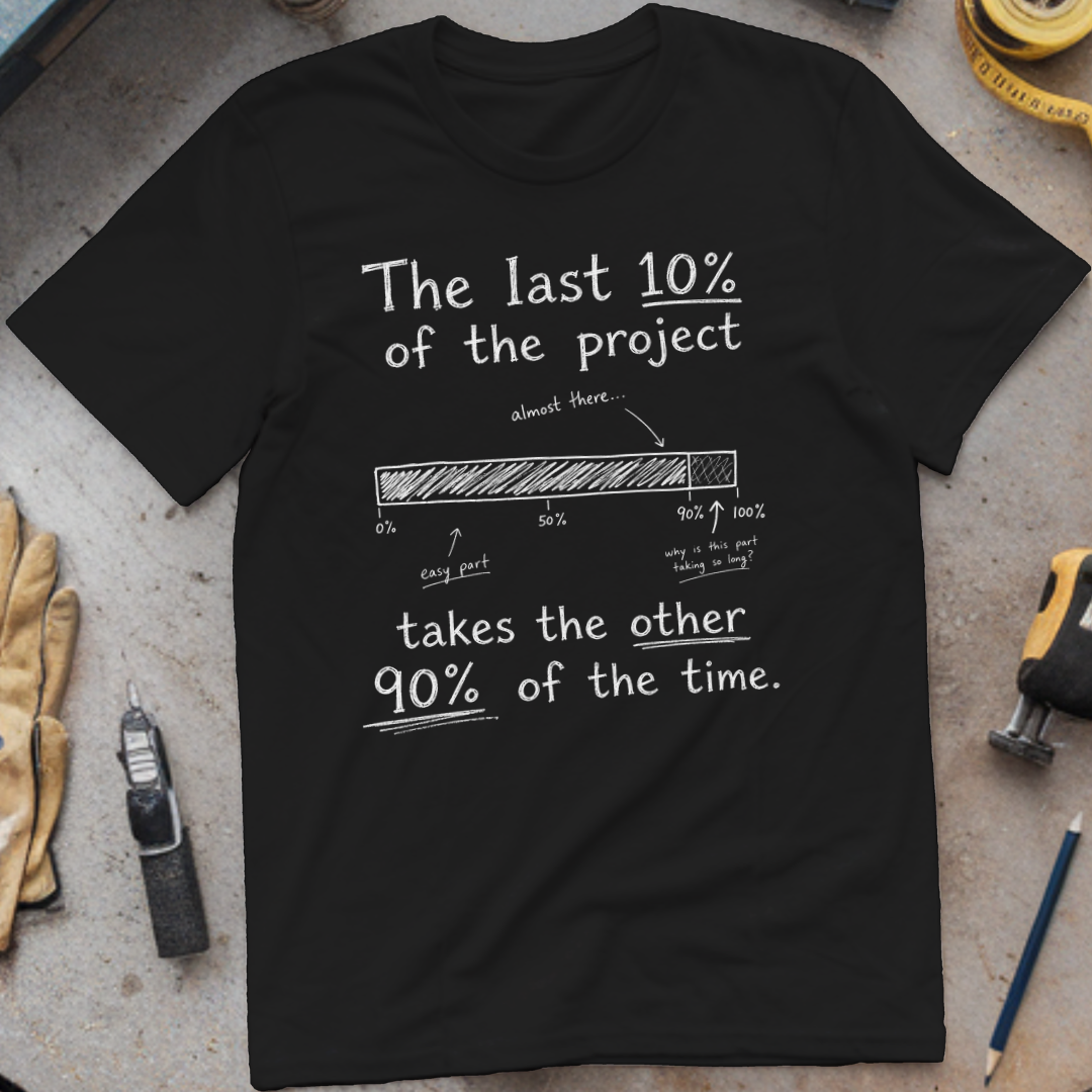The Last 10% of the Project Takes the Other 90% of the Time T-shirt