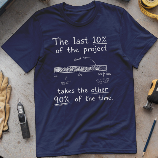 The Last 10% of the Project Takes the Other 90% of the Time T-shirt