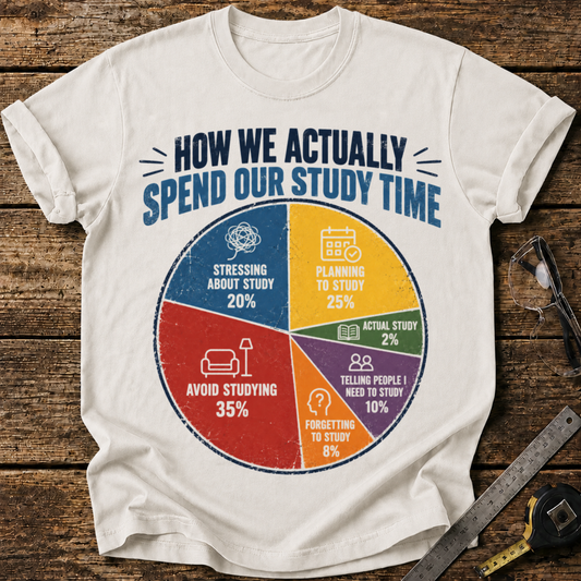 How We Actually Spend Our Study Time T-shirt