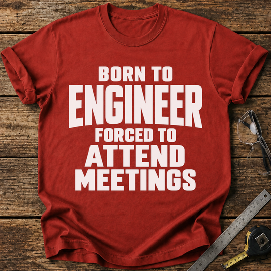 Born to Engineer, Forced to Attend Meetings T-shirt
