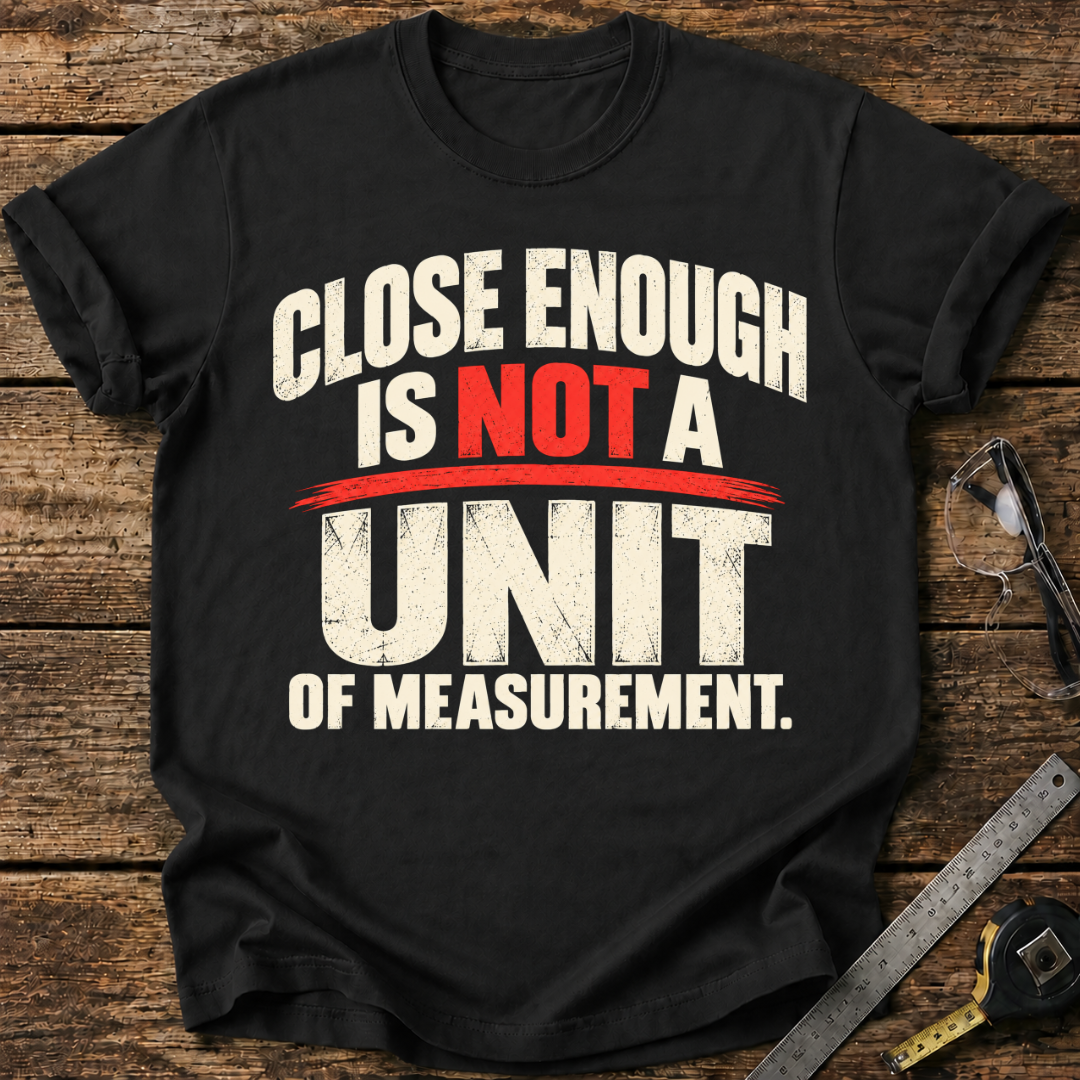 Close Enough Is Not a Unit of Measurement  T-shirt