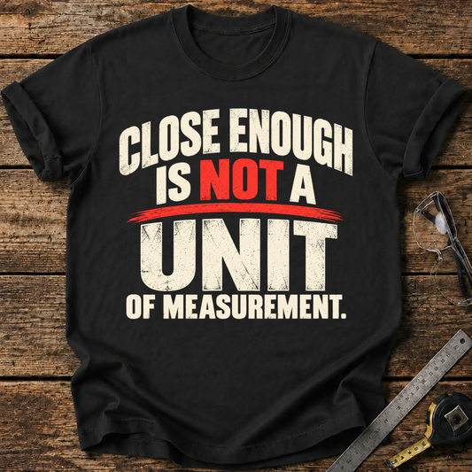 Close Enough Is Not a Unit of Measurement  T-shirt