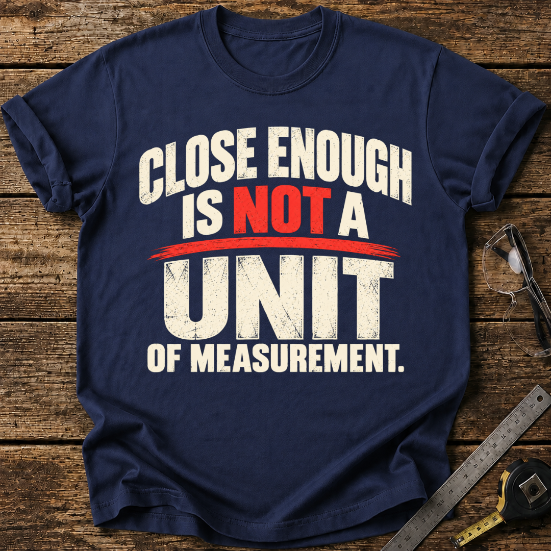 Close Enough Is Not a Unit of Measurement  T-shirt