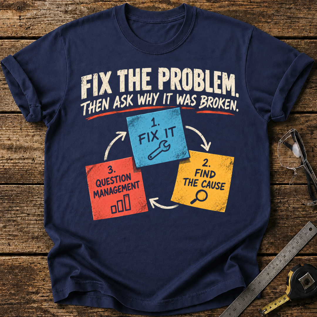 Fix the Problem. Then Ask Why It Was Broken T-shirt
