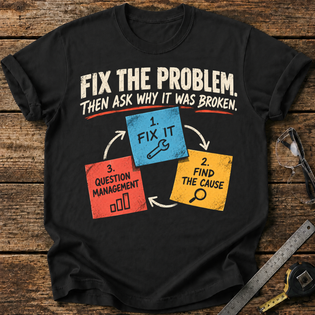 Fix the Problem. Then Ask Why It Was Broken T-shirt