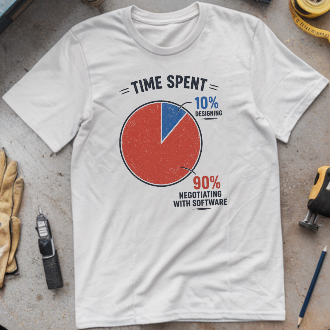 10% Designing, 90% Negotiating with Software T-shirt