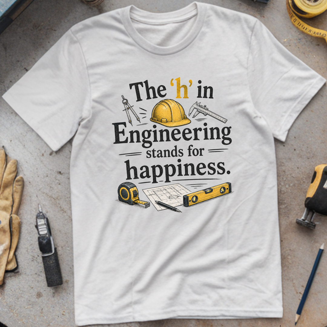 The 'h' in Engineering Stands for Happiness T-shirt