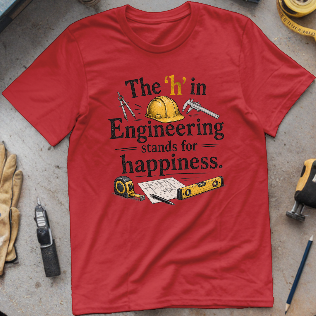 The 'h' in Engineering Stands for Happiness T-shirt
