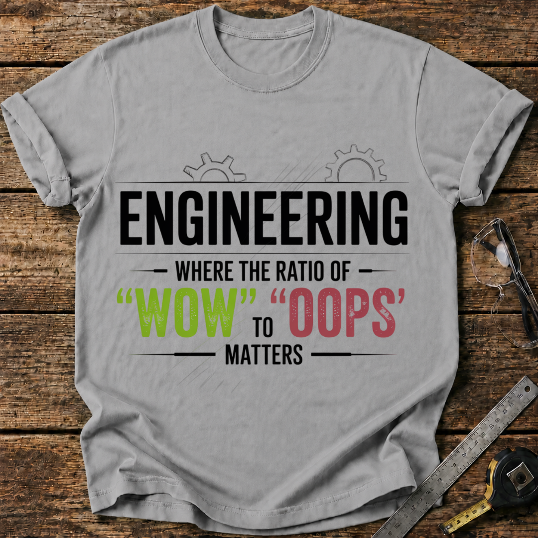 The Ratio of "Wow" to "Oops" Matters T-shirt