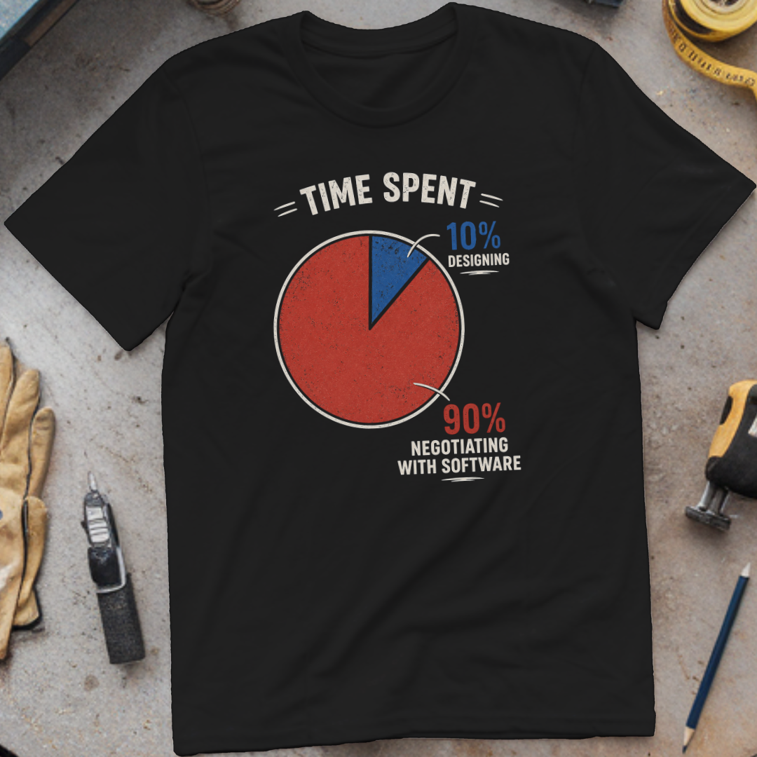 10% Designing, 90% Negotiating with Software T-shirt