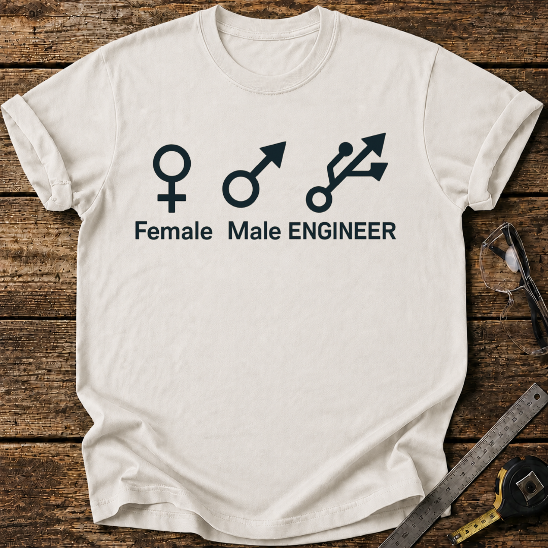 Male. Female. Engineer. T-shirt
