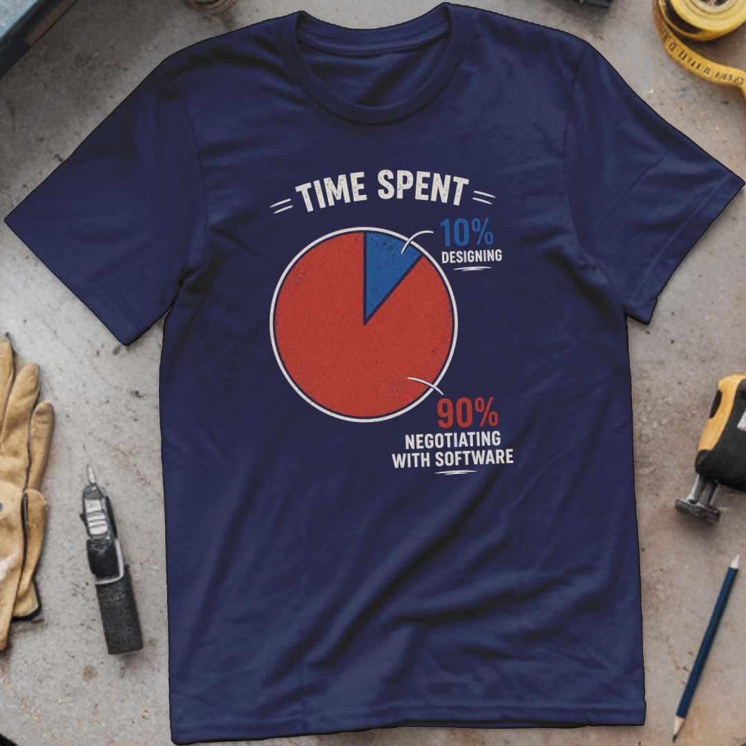 10% Designing, 90% Negotiating with Software T-shirt